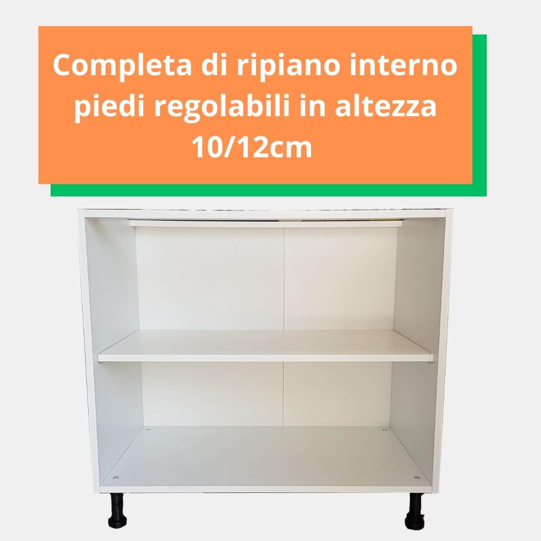 Generico Mobili base cucina colore bianco opaco varie misure (H 72 cm X L 15 cm X P 55,5 cm)