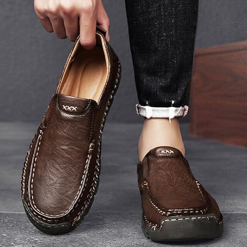 Matufit Men's Handcrafted Cowhide Orthopedic Loafers - Wide Toe Box, New Comfortable Slip on Casual Walking Shoes for Men4