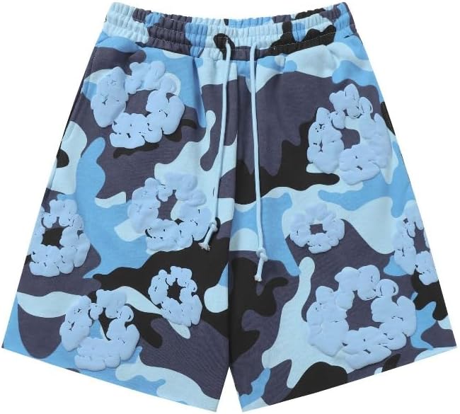 Y2K Men's and Women's Foam Printed Shorts, Summer Beach Resort Couples Casual Shorts with Pockets