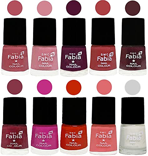 Image of ALL IN ONE (PACK OF 10), Long Lasting Glossy Nail Polish, 6 ml Each, All Vibrant Colours,02192