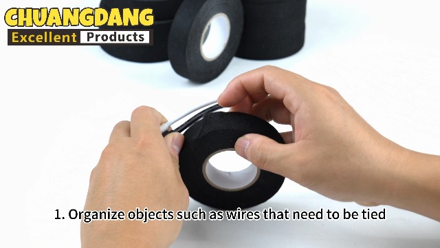 Image of Black Wiring Harness Tape,3 /4Inch x 50FT,10-Pack,High Temp Fabric Cloth Tape for Automotive,Engine /Cable Harness Tape, Noise Damping,Insulation,Wire Fixed,Bundle Wire