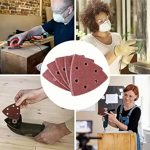 101 Stück Deltaschleifer Schleifpapier Dreieckschleifer, Klett Schleifpads Multischleifer, Schleifset Schleifpapier für Fein Oscillating Multi Tool Cutting Cutter Pad
