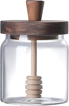 Japanese Designed Glass Honey Container with Lid and Dipper, Creative Bee-Shaped Storage Jar, Mini Jar for Honey, Jams, and Condiments, Suitable for Household Use