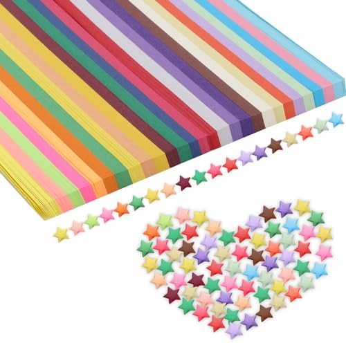 Geepen 1350 Pcs Origami Star Papers, 27 Colorful Lucky Star Paper ...