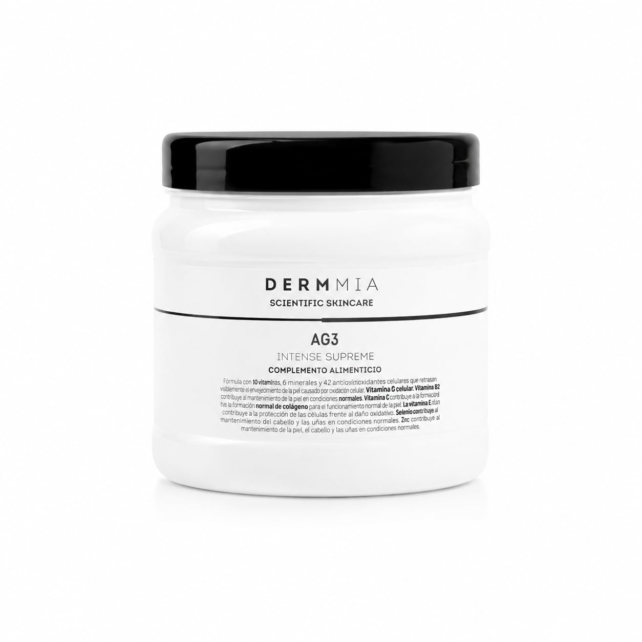 Dermmia AG3 Intense Supreme Polvos 279 g – Colágeno Marino Hidrolizado Premium en Polvo | Suplemento Antiedad con 30 Activos, Vitaminas y Minerales