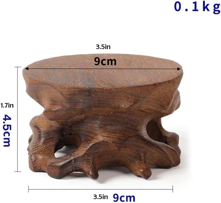 Bonsai Pedestal Vase Pedestal Stands Vintage Round Wooden Vase Base Display Stand Practical Teapot Vase Bonsai Base for Home Office Decor Planter Stand Plant Holder