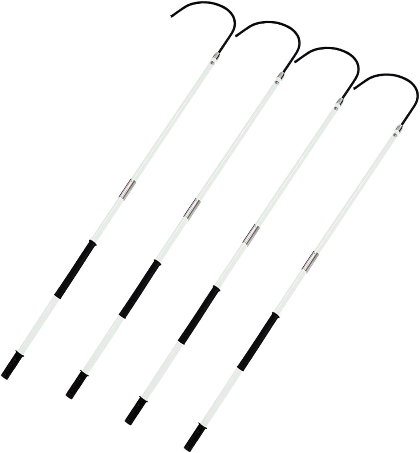 4 Pcs Insulated Rescue Hooks - Detachable Anti-Electrocution Safety Tools for Electricians & Firefighters, High Voltage Emergency Rescue Poles for Electrical Accidents