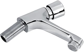 Basin Faucet Public Kitchen Bathroom Chrome Sink Tap Plated Self Closing Water Saving Time Delay