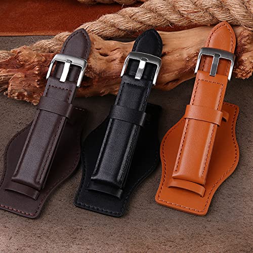 Strapseeker Sydney Bund Vintage 2-Way Leather Strap- Classic Watch Band With Silver Buckle- Premium Replacement Watchband For Men & Women- Colors Black, Dark Brown, Light Brown- Sizes 20Mm 22Mm 24Mm (Black, 22Mm) #TOP5