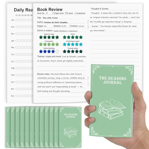 Carnet de lecture pour amateurs de livres à emporter partout format mini de 12 journaux