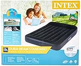 Intex 64143 Luftmatratze für Doppelbett Dura Beam Pillow Rest mit Faser-Tech-Technologie, ohne elektrische Pumpe, 152 x 203 x 25 cm, Schwarz, California King