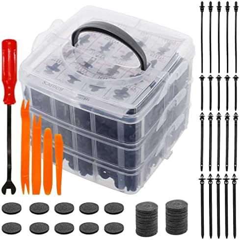 UTSAUTO 675Pcs Car Retainer Clips & Plastic Fasteners Kit Fender Rivet Clips 16 Most Popular Sizes Auto Push Pin Rivets Set for Toyota GM Ford Honda Acura Chrysler