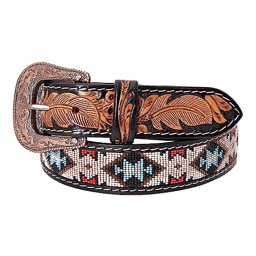 URAMAN Men's Ratchet Belt - Black Leather Slide Buckle Belt, Adjustable 34-38", Dress Or Casual, Gift Box Included