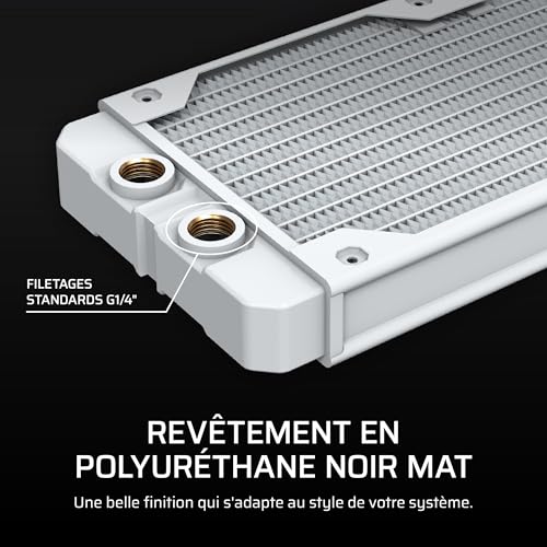 Corsair Hydro X Series XR5 360mm V2 Radiateur de Personnalisé – Compatible avec Les Ventilateurs iCUE Link – Supports de Ventilateur 3 x 120mm – Plaques de Protection à vis – Filetage G14 po – - vue 5