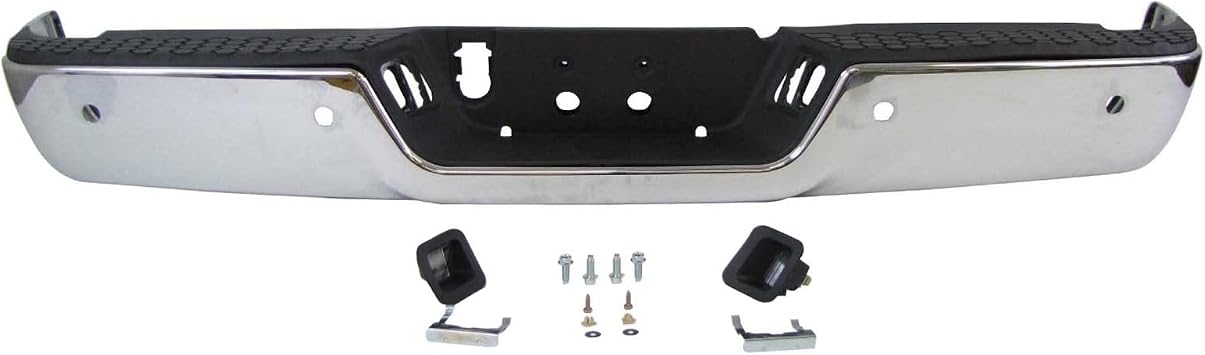 Chrome Steel, Rear Bumper Assembly for 2009-2018 Dodge RAM 1500 Pickup 09-18, Single Exhaust, CH1103122
