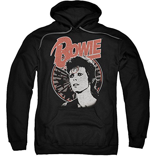 Trevco David Bowie Space Oddity Adult Pull-Over Hoodie Large Black