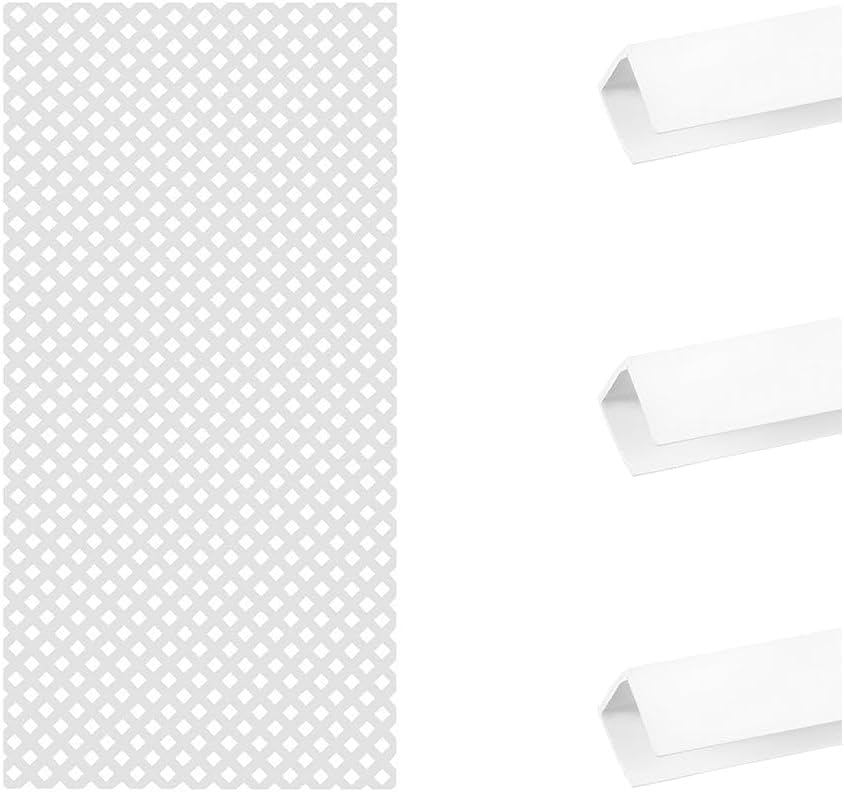 PVC lattice installation pack 18 mm + 3 white profiles 1 x 2 m