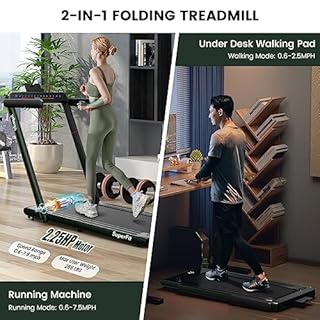 GYMAX Tapis roulant sous bureau, tapis de marche pliable avec double écran LED, APPLICATION & télécommande, haut-parleur Bluetooth, tapis roulant mini pliable à installation gratuite pour petit espace