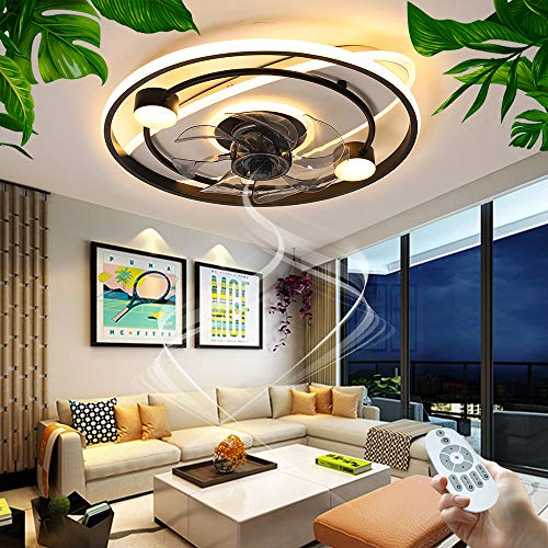 Ventilador De Techo LED Con Luz De Ventilador Luz Techo Lámpara De Techo Control Remoto Regulable Lámpara De Techo Acrílico Hierro Forjado 50 Vatios Para Sala Estar Dormitorio Habitación De Niños