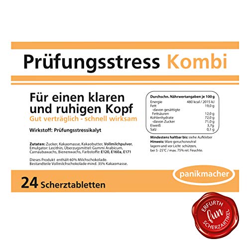 Lustige Pillen PRÜFUNGSSTRESS KOMBI Pille 2er Set, als Geburtstagsgeschenk. Spaß, Anti Stress, gute Laune, Junggesellenabschied Mann und Frau. mit John Silver® Orakelsprüchen