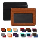 Rabbitale 2 Pack Slim Minimalist Wallet, Business Card Case Professional PU Leather, Front or Back P