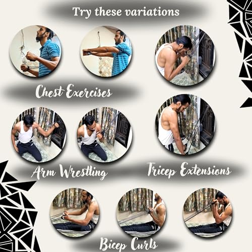 Image of COMBO - Push up Board for Men Double Toning Tubes and Wrist Straps | Build your complete upper Body Strength with Home Gym Equipment with Pushup Board + Double Toning Tube + Wrist Band