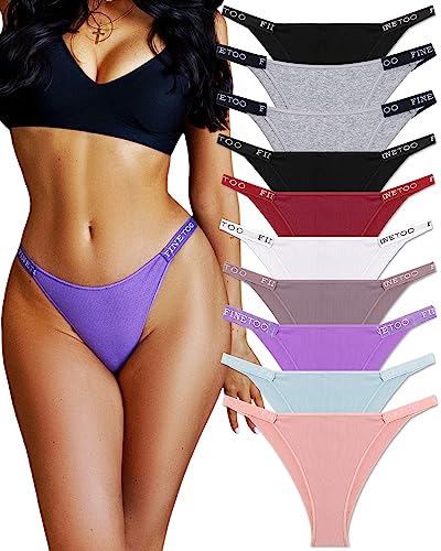 FINETOO Pack de 6 Calzoncillos brasileños para Mujer, algodón, Ropa Interior para Mujer, Brasil, Deporte, Hipster, Sexy, Pantalones, Multipack S-XL, A-6, S…