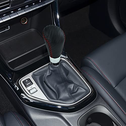 Temzzer Car Gear Shifter Knob Leather Shift Lever Handle For Most Manual Automatic Vehicles (Red Stitches) #TOP2