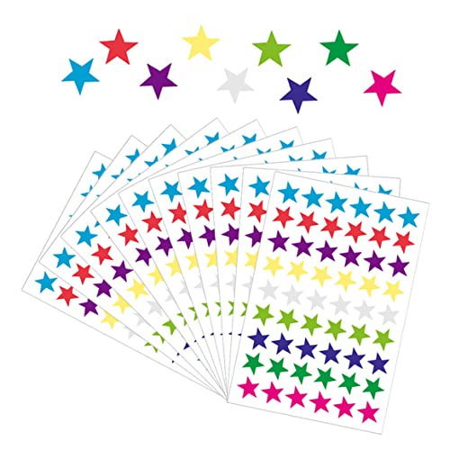 Adesivos hologr&aacute;ficos de estrela pequena, 540 pe&ccedil;as/tabela de comportamento de 10 folhas, 1,3 cm...