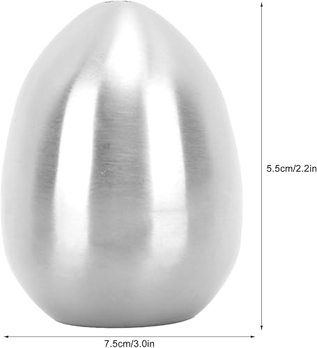 Miniatura 2 de Salt Pepper Shaker Bottle Egg Shaped Spice Jar Multipurpose Salt Pepper Dispenser 3 Holes Leakage Proof Stainless Steel Salt Pepper Dispenser for