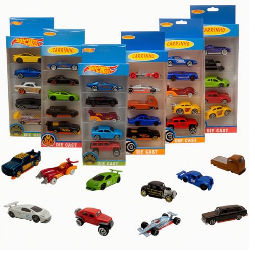 Kit Carrinho De Ferro 5 Peças Estilo Miniaturas Colecionáveis Hot Cars