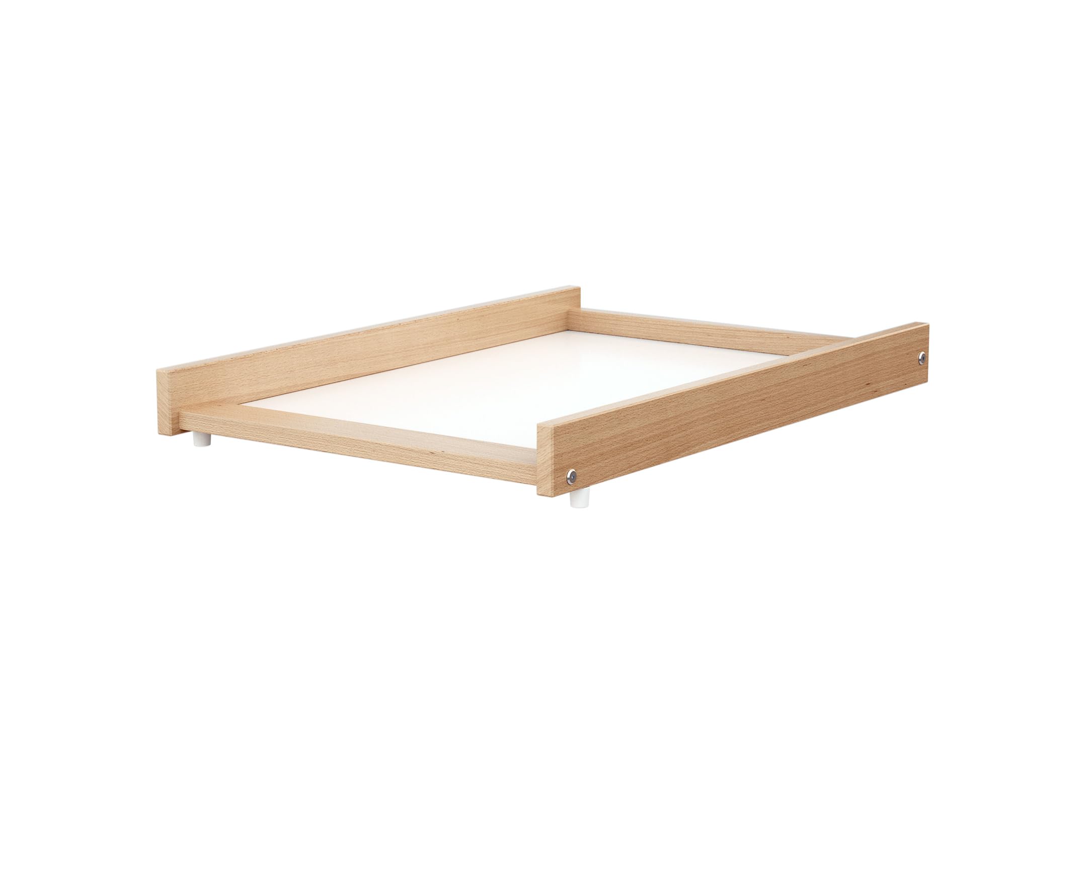 AT4 - Grand plan à langer ESSENTIEL Hêtre verni pour lit bébé en bois ESSENTIEL pour 60 x 120 et 70x140 cm | Dimensions (L x l x H) : 82,5 x 54 x 12 cm