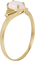 Vista 2 de Galaxy Gold GG Anillo de oro amarillo sólido de 14 quilates con forma ovalada Ópalo natural GRADO AAA