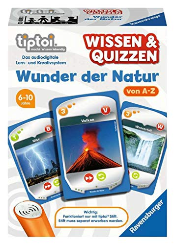 Ravensburger tiptoi 00038 - Wissen & Quizzen „Wunder der Natur“ / Spiel von Ravensburger ab 6 Jahren/Wertvolles Wissen über Naturphänomene wie Vulkane, Blitze oder Wasserfälle sammeln