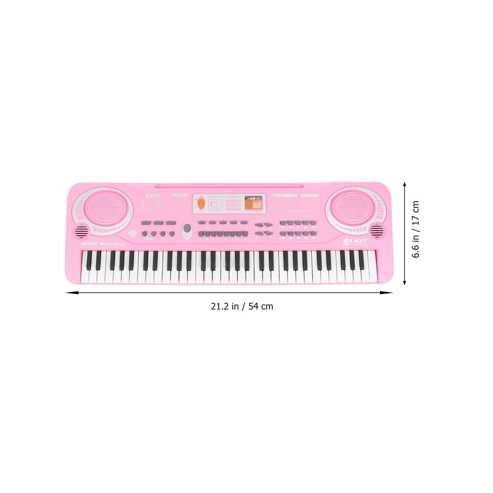 Teclado Electrónico Infantil de 61 Teclas en Abs, Juguete Musical Educativo para Niños en Cumpleaños, Desarrolla Habilidades del Hemisferio Derecho y Fomenta Interés Musical