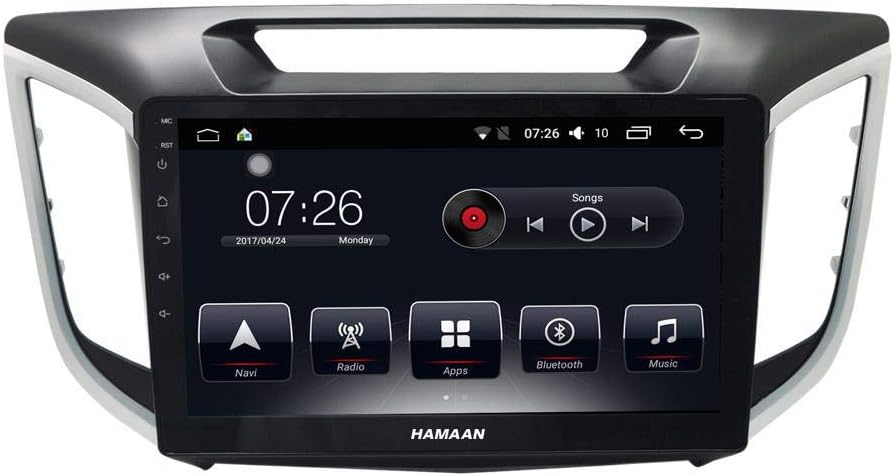 Hamaan 10.1" Hyundai Creta Android Bluetooth Car MP4 Music Player HD 1080P Touch Screen Display for Creta Model 2015 Onwards| 32GB Internal Memory + 2GB Built in DDR3 RAM | Remote Control + Joystick