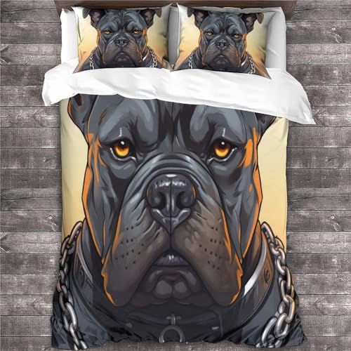 Housse de couette zippée 3D chien résistant aux plis et facile à enfiler - 4