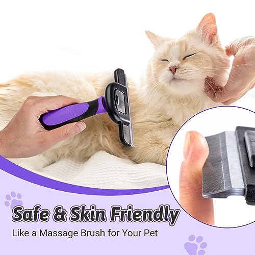 Image of MIU COLOR Long Hair Pet Grooming Brush for Medium & Large Dogs &Cats,Purple | Safe and Comfortable Deshedding Tool,Effectively Reduces Shedding by up to 95% for Pet Hair