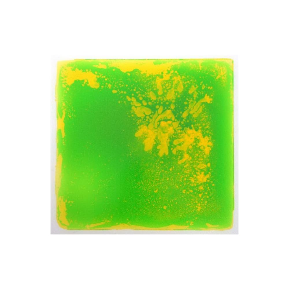 Playlearn Yellow Green 50cm Liquid Sensory Floor Decorative Lava Tiles-Durable & Non-Slip Mat Lava Tiles for Sensory Room-Dance Floor for Decorative Liquid Sensory Tiles for Children Playroom