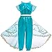 FINDPITAYA Disfraz Aladin Niña Vestido de Princesa Jasmine Cosplay Costume con Peluca...