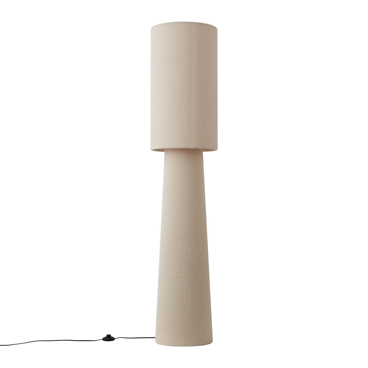 Qazqa Japandi Stehleuchte, Stehlampe - Trompet - Beige, max. 15W, Geeignet für LED, 2-flammig, 165cm, Ideal als Wohnzimmerlampe