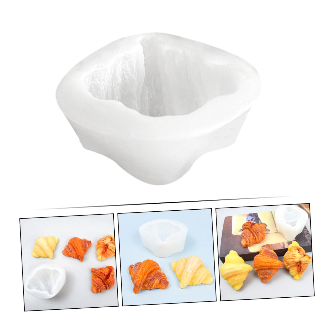 Operitacx 5pièces Moule Silicone Croissant pour Fabrication De Bougies Aromatiques Et Décorations Moule Antiadhésif pour Pâtisserie Et Fondant