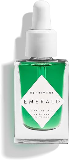 HERBIVORE Emerald Facial Oil | Hydrating, Glowing, Calming & Moisturizing Facial Oil with Ashwagandha & Squalane, Plant-based, Vegan, Non-Comedogenic
