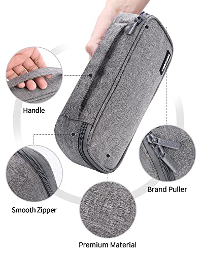 Image of YOKUMA Pencil Case,Large Capacity Pencil Pouch,Aesthetic Zipper Pencil Box, Back to School Supplies for College Student Teen Adults,Travel Essentials,Electronic Cable Organize, Grey, Pencil