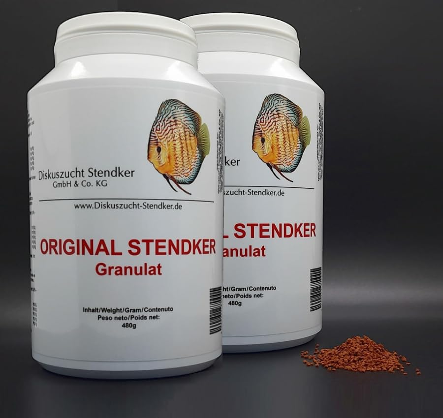 Paquete Doble: 2X Stendker granulado 480g – Alimento de Marca – para Discos y Otros Peces Ornamentales – gránulos de Disco