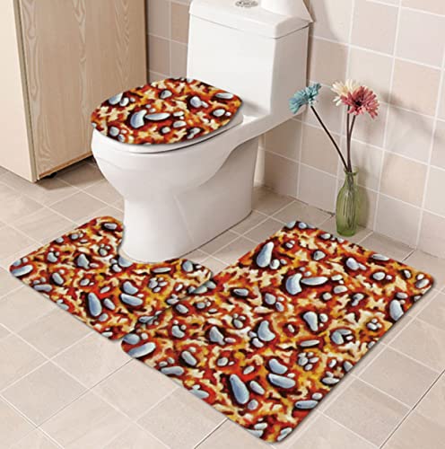 Badematten Set 3 Teilig,Toilettenmatte Set,3Er Badgarnitur Badezimmer Matte Set Dusch Bade Matte Vorleger Teppich 3D…