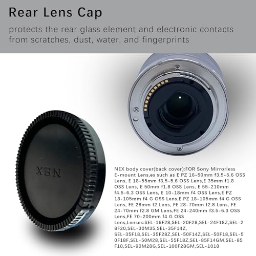 Capuchon d'objectif arrière Sony E NEX en lot de 2 pour boîtiers Alpha et VG30 - 4
