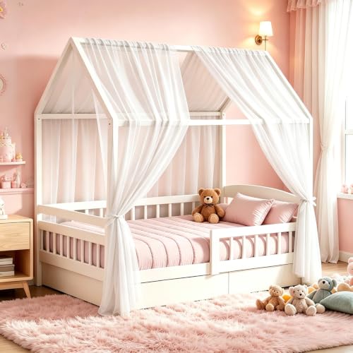 Dosel para cama de algodón orgánico 100% transpirable, cortinas elegantes para cuna infantil 2