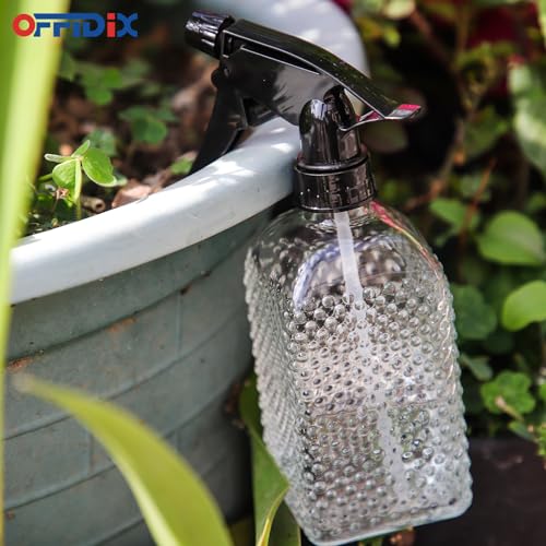 Image of Clear Glass Plant Mister Watering Spray Bottle Adjustable Nozzle 13.5 oz | Fine Mist for Plants Glass Misters Bottle Handheld Pressure Watering Can 400ml Empty Vintage Mister for Indoor Outdoor Garden
