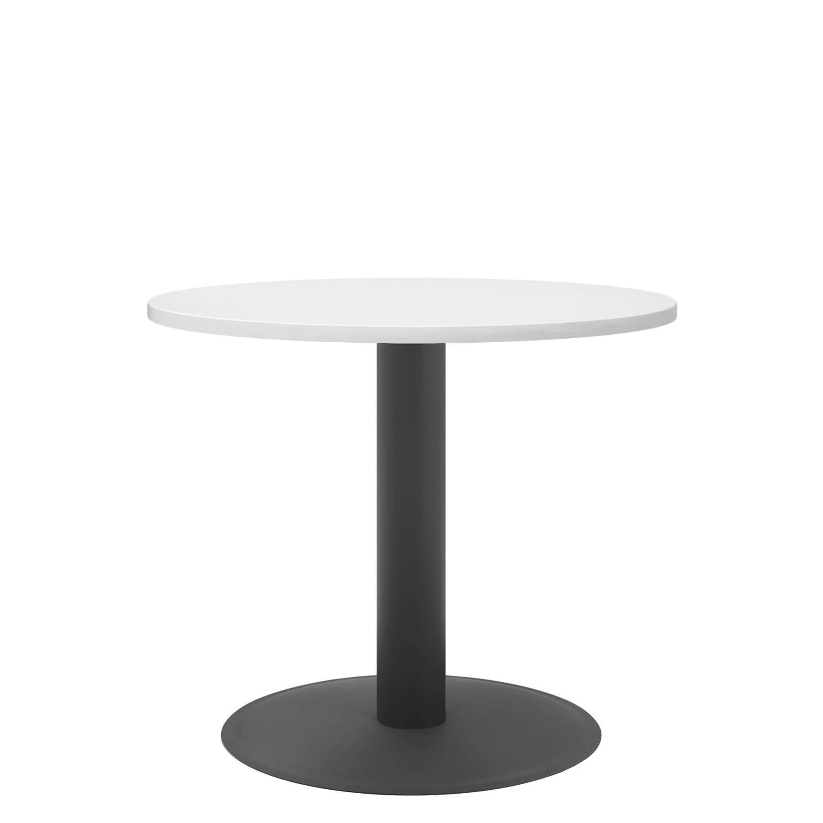 Weber Büro Optima runder Besprechungstisch Ø 80 cm Weiß Anthrazites Gestell Tisch Esstisch